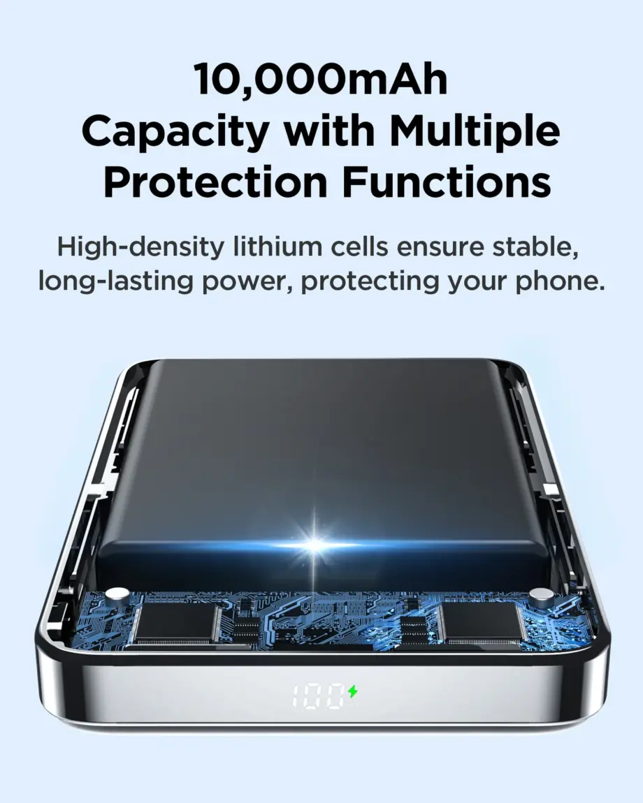PISEN Quick - PowerMag Digital Magnetic 2 In 1 Power Bank（White）